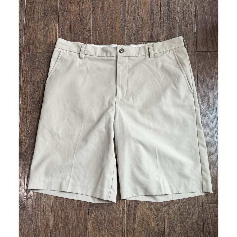 Izod‎ Men's Khaki Golf Shorts - 36" Waist - 10" Length - Tan - Resort - Casual